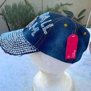BASEBALL ⚾️ MOM denim cap 🧢 hat rhinestones sparkle ❇️ New